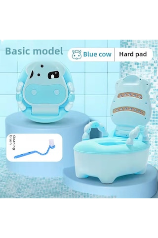 Maiyame Ev Kullanıma Uygun Çocuk Tuvaleti - Kız Erkek Çocuklar İçin Konforlu Kişisel Tuvalet Gök Mavisi + Fırça Hediyeli