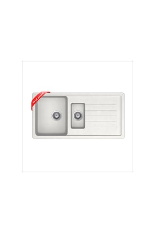 Ukinox Valente D-150L Beyaz Granit Eviye