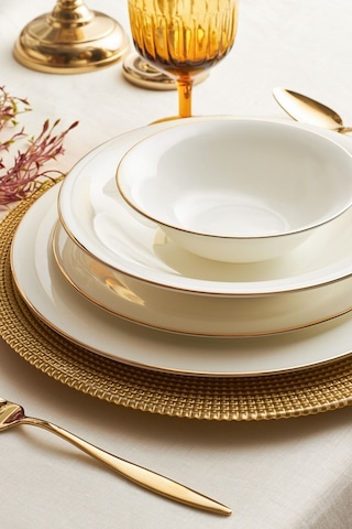 Karaca Fine Pearl Diana 24 Parça 6 Kişilik Yemek Takımı Gold