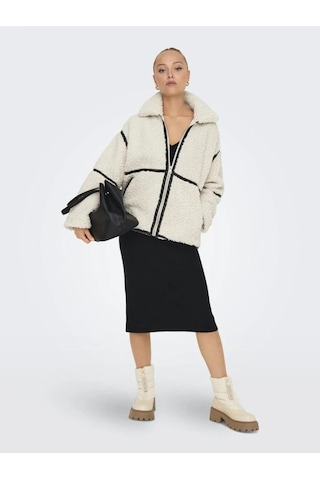 Only 15322440 Onlparıs Teddy Jacket Whıte Sand Kadın Mont Beyaz
