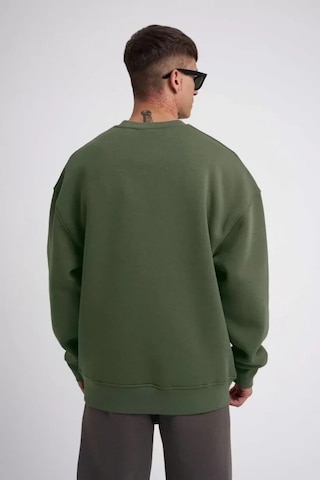 Veraura Lifestyle Unisex Biskilet Yaka Üç İplik Sweatshirt - Haki
