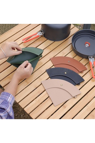 Pu Deri Kahve Filtre Kağıdı Çantası, Su Geçirmez Tasarım Yeşil