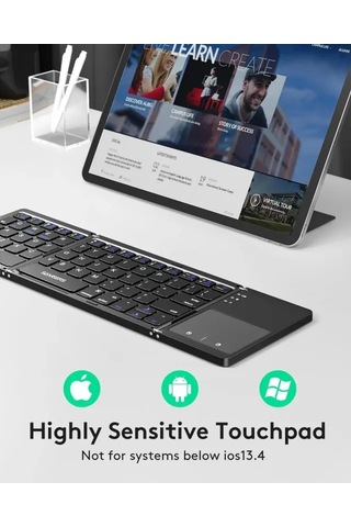 Samsers Touchpadli Katlanabilir Bluetooth Klavye Bt X 1 Black