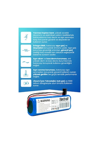 Viomi V-rvclmb21b Uyumlu Batarya 3200mah Pil Robot Süpürge Bataryası