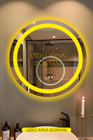 Ledliaynadünyası 60 Cm Günışığı Ledli Banyo Antre Makyaj Aynası Beyaz - Gümüş