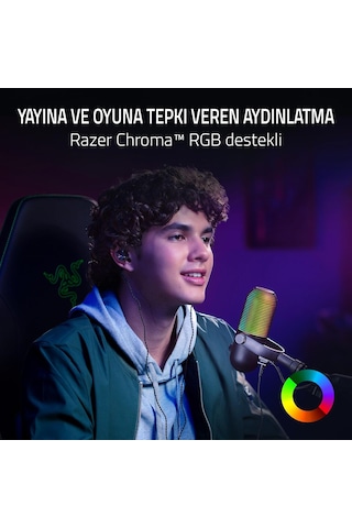 Razer Seiren V3 Chroma - Dokunarak Sessize Alma Özellikli Rgb Usb