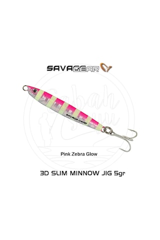 Savage Gear 3D Slim Minnow Baby Jig 5G 4.6Cm Pink Zebra Glow