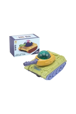 3d Işıklı Sesli Çarp Dön Sensörlü Tank Yeşil