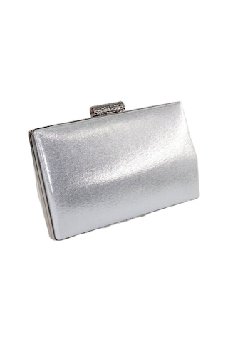 Taşlı Clutch Abiye Çanta Gümüş