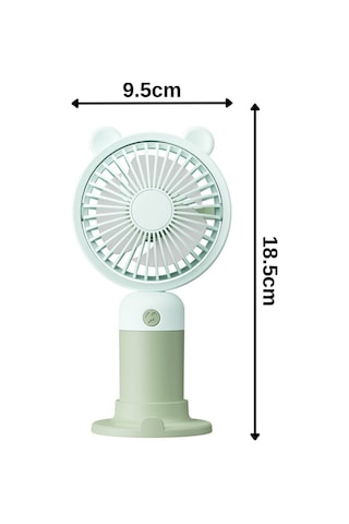 Taşınabililir Mini Usb Şarjlı 3 Kademeli El Masaüstü Vantilatör Fan Soğutucu Ym88216 Yeşil
