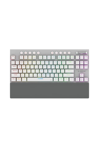 Beru Beyaz 2.4g + Bt Wireless Rgb Red Swıtch Mekanik Gaming Oyuncu Klavye Slim Low Profile Tkl