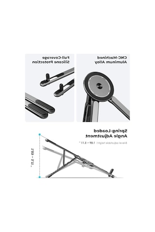 Dizüstü Bilgisayar Macbook Stand Magsafe İle Uyumlu Telefon Standı Manyetik Tripot 4in1 Portatif Kılıflı Alüminyum Portatif Bilgisayar Telefon Tablet İle Uyumlu Stand 1
