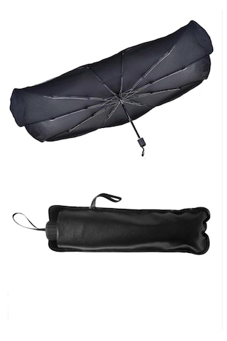 Tüm Araçlar Için Katlanabilir Şemsiye Araba Ön Cam Güneşlik/ Araç Içi Esnek Şemsiye Gölgelik / Araç İçi Koltuk Arkası Tutucu Hediyedir. 135 Cm - 75 C 1