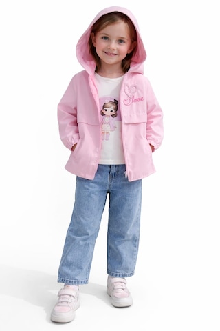Emila Kids Kız Çocuk Pembe Kapüşonlu Yağmurluk/mont