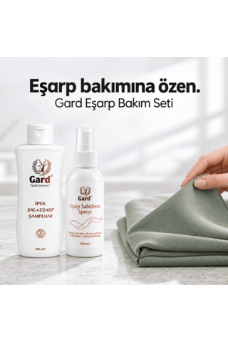 Gard Eşarp Bakım Seti - İpek Şal Eşarp Şampuanı 200 Ml + Eşarp Sabitleme Spreyi 150 Ml