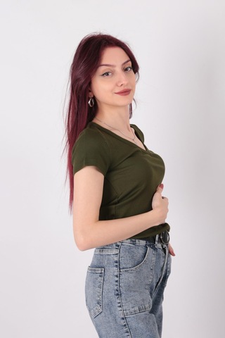 Busem S0016727 Kadın Bluz Haki