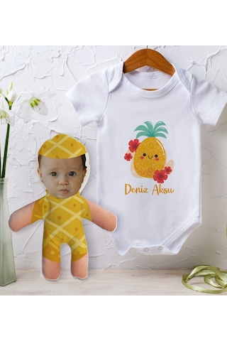 Bitmeyenkartus Bk Kids Kişiye Özel Fotoğraflı Bebek Yastık Ve Bebek Body Zıbın H (550906410) Çok Renkli