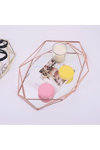 Vintage Avrupa Renkli Cam Metal Depolama Tepsi Oval Noktalı Meyve Tabağı Masaüstü Küçük Öğeler Takı Ekran Tepsi Ayna Depolama Tepsileri Gül Ahşap - Beyaz