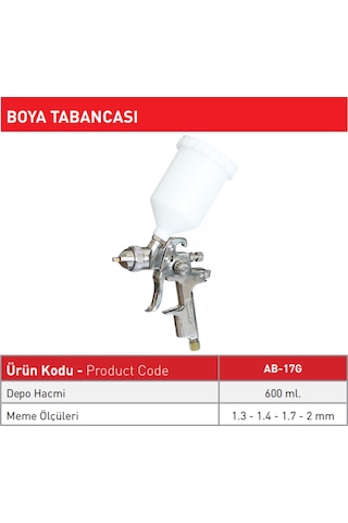 Sappower Ab 17G Üstten Depolu Boya Tabancası 1.4 Mm