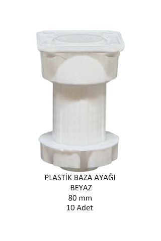 Plastik Baza Ayağı, Beyaz, 8 Cm 10 Adet Beyaz