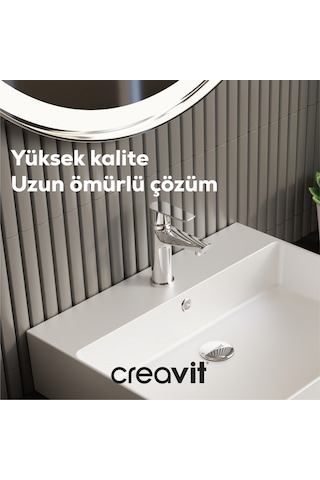 Creavit Lavabo Sifon 33cm Metal Körüklü Krom