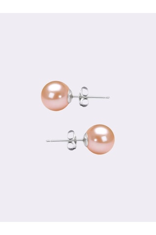 Bymissmücevherat 925 Ayar Gümüş Pembe İnci Küpe 10 Mm