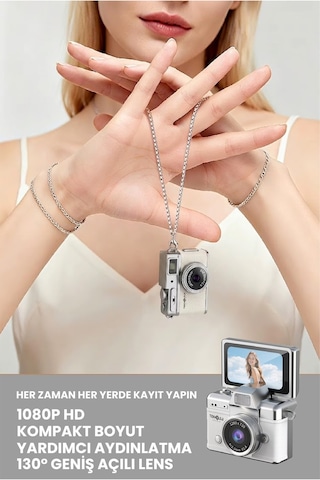 Teknoloji Gelsin Mini 1080P Ekranlı Dijital Anahtarlık Vlog Kamerası