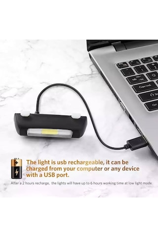 Mavi-kırmızı Çakarlı, 120 Lümen Usb Şarjlı Bisiklet Stop Lambası