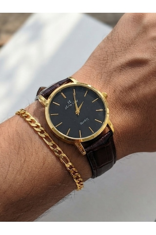 Erkek Kol Saati Pu Deri Kordon Siyah Renkli Kadran Gold Kasa Bileklik Hediyeli Analog Quartz Klasik Şık Günlük Erkek Saati Swt13 Çok Renkli 61881937