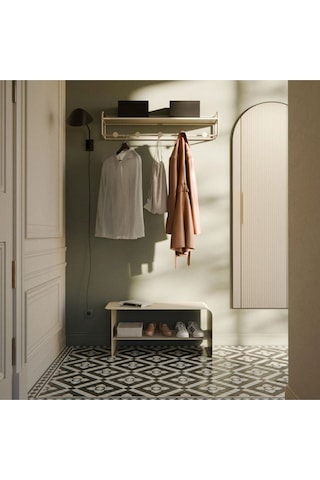 Nash Metal Saclı Ayakkabı Rafı Bej