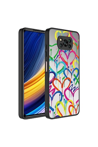 Noktaks - Poco X3 Uyumlu Kılıf Aynalı Desenli Kamera Korumalı Parlak Mirror Kapak - Kalp - T26835