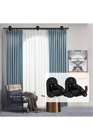 Ulzyvf Tutucuları,c Siyah Perde Perde Gerektirmeyen Delme Çubuğu Çubuğu Braketi Adet Qg Siyah