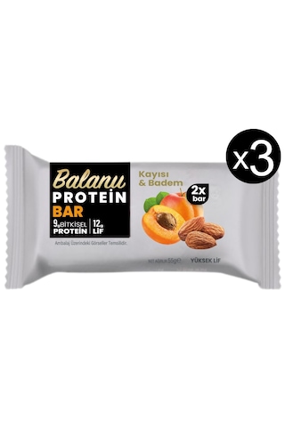 Kayısılı & Bademli Hurmalı Protein Bar 55gr 2xbar X3 Adet