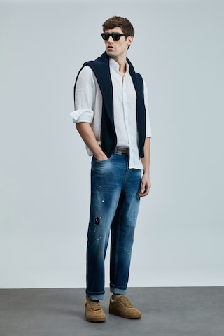 Lufian Salvator Smart Jean Erkek Pantolon Slim Fit Mavi Mavi 111200205100300 Mavi
