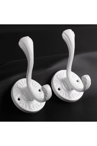 Yunboo Beyaz Metal Duvarlı Giysi Kancaları 5 Adet - Tuvalet Ve Giriş İçin - Cüzdan, Anahtar, Şapka, Halı Vb. Asma - Vidalı Tamir Seti Dahil Beyaz