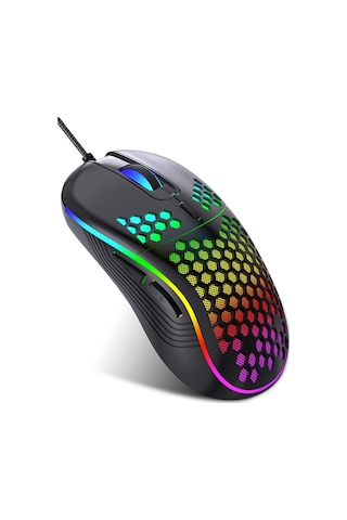 6d Oyuncu Mouse Rgb Led Işıklı 6 Tuşlu 800-2400dpi Gaming Mouse High Speed Roller Cool Shapes Diğer