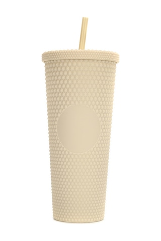 Fosenze 710ml Büyük Kapasiteli Abs Plastik Su Bardakları, Kırılmaya Dayanıklı, Isıya Dayanıklı, Þefaf Ve Renkli Seçenekler, Þapkalı Ve Þekerli Bej