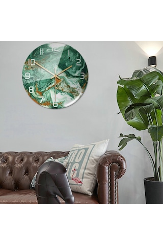 Mufunye Modern Minimalist Mermer Desenli Saat: Oturma Odası, Ofis, Yatak Odası Dekorasyonu, Sessiz Çalışma Çok Renki