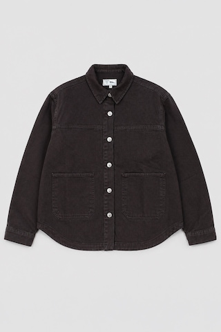 Kadın Gömlek Yaka Oversize Kahverengi Jean Ceket