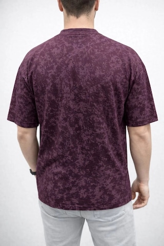Erkek Premium Tişört Osy Yumuşak Dokulu Yıkamalı Oversize T-shirt - Bordo Çok Renkli