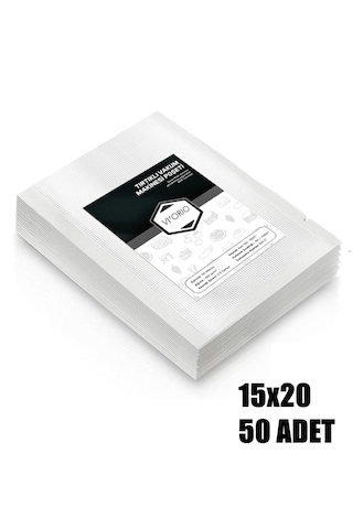 Vı'orıo 15x20 Tırtıklı Vakum Makinesi Poşeti 50 Adet