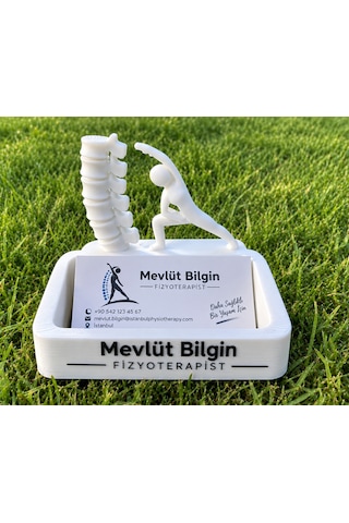 Kişiye Özel Fizyoterapist Kartvizitlik Ve Masaüstü Dekoratif İsimlik Beyaz