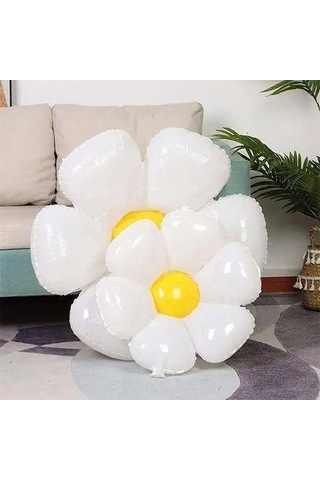 Folyo Balon Papatya Görselli 50x40 +71x71 2 Boy 2 Li Paket Doğum Günü Süsü Çok Renkli