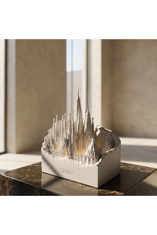 Dünya Mirasları Led Işıklı 3d Dekoratif Yapılar Koleksiyonu Sagrada Familia Gri