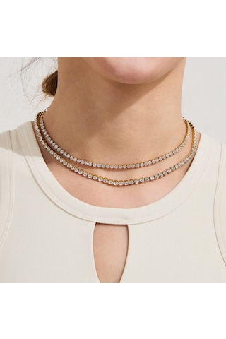 Kadınlar İçin Paslanmaz Çelik Zirkonyum Tam Elmas Kolye Titanyum Çelik Solmayan Köprücük Kemiği Kolye Niş Kısa Takı Diğer