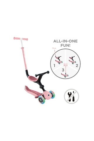 Globber Go Up Active Işıklı Scooter - Koyu Pastel Pembe