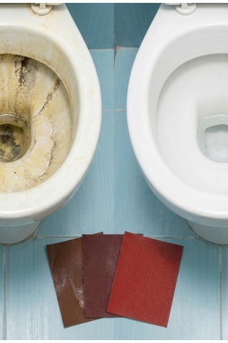 Sarı Leke Ve Kireç Temizleme Seti - 3'lü Lavabo Klozet - Hassas Su Zımparası 220 Kum