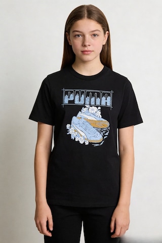 Puma Graphic Tee Çocuk Siyah Tişört Pamuklu Baskılı Günlük Tişört