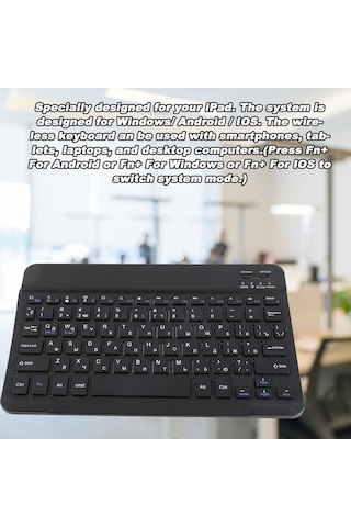 Yuntech01 10.1 İnç 80 Tuşlu Rusca Ultra İnce Bluetooth Klavye - Android/ios/windows Uyumlu, Su Geçirmez, Sessiz Ve Taşınabilir