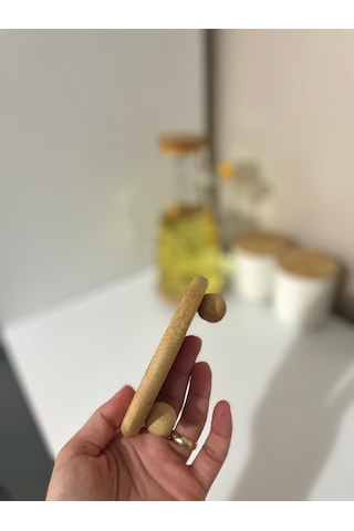 Bambu Yuvarlak Misket Ayaklı Yağdanlık, Bardak Altlığı Ve Mini Sunumluk Açık Sarı